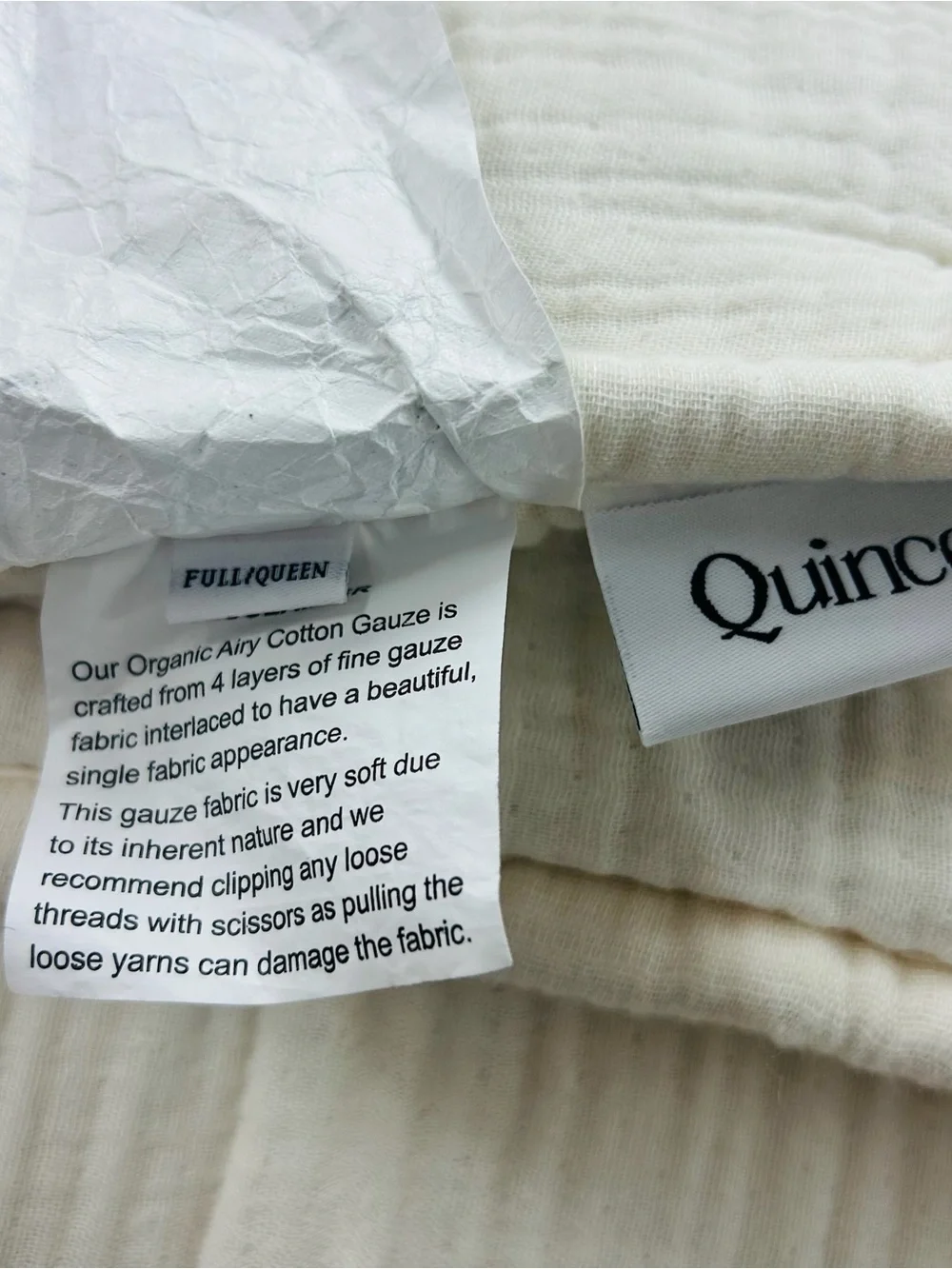 NWOT QUINCE Organic Airy Gauze Dream Quilt Full/Queen Undyed 8685